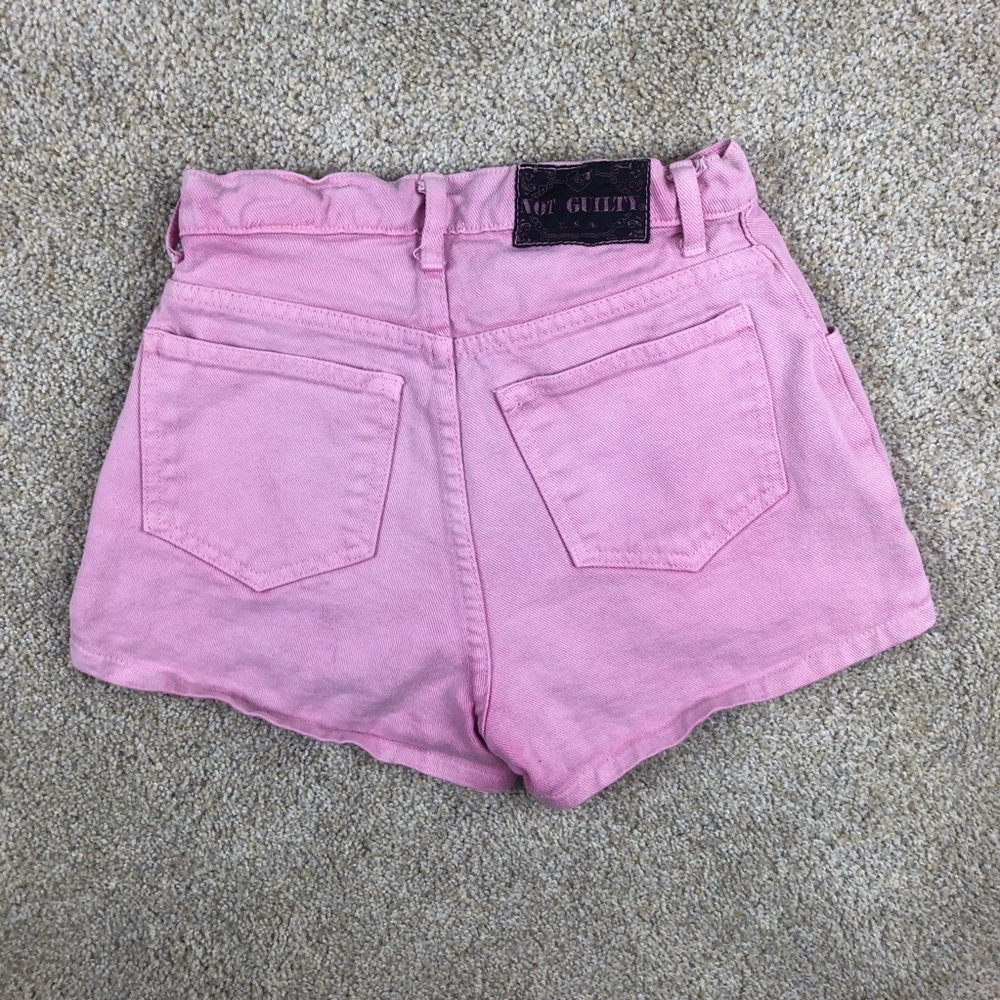Vintage Pink Dyed Not Guilty Denim short shorts